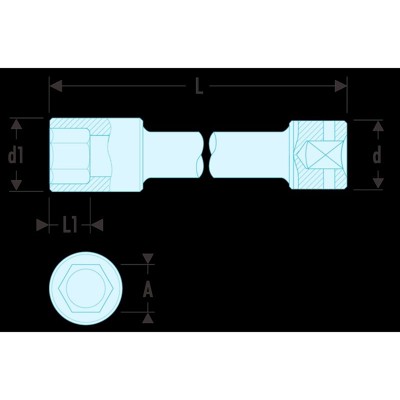 Produktbild von Facom - IMPACT-Steckschlüssel 1" lang 32mm NM.32ELA
