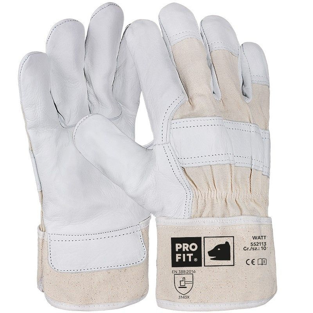 PROFIT Rindvollleder-Handschuh, "Watt",natur, Größe 8, 1 Paar Produktbild img1 L