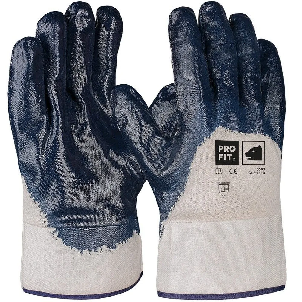 PROFIT Basic Nitril-Handschuh, blau,3/4 beschichtet, Stulpe , 12 Paar Produktbild img1 L