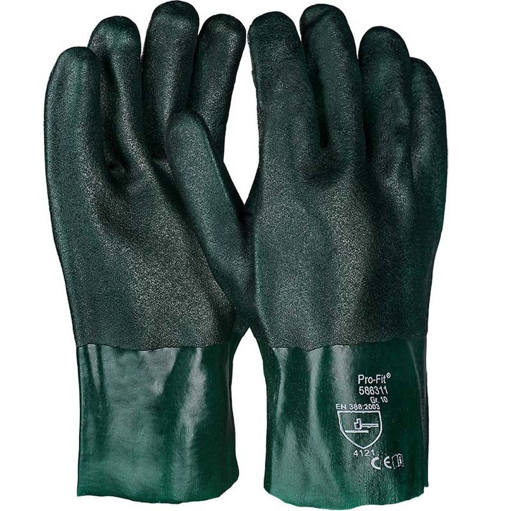 PROFIT Pirat Vinyl-Handschuh,grün, 27 cm, geraut ,, Größe 10, 12 Paar Produktbild img1 L