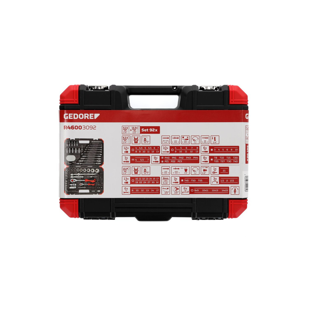 GEDORE red® Steckschlüsselsatz, 92-teilig, Umschaltknarren, Steckschlüssel und Bitsatz Produktbild img9 L