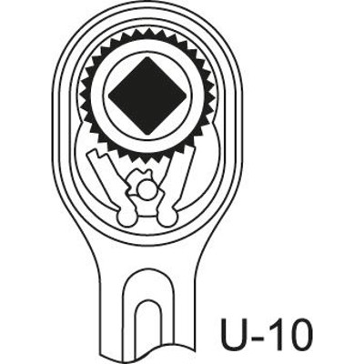 Produktbild von GEDORE - Gelenk-Hebelumschaltknarre 1/2", lang, Schwenkkopf 180°, 2K-Griff, 199