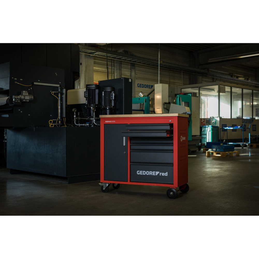 GEDORE red® Werkstattwagen MECHANIC PLUSwagen 6 Schubladen, Holzplatte, leer, R20150006 Produktbild img11 L