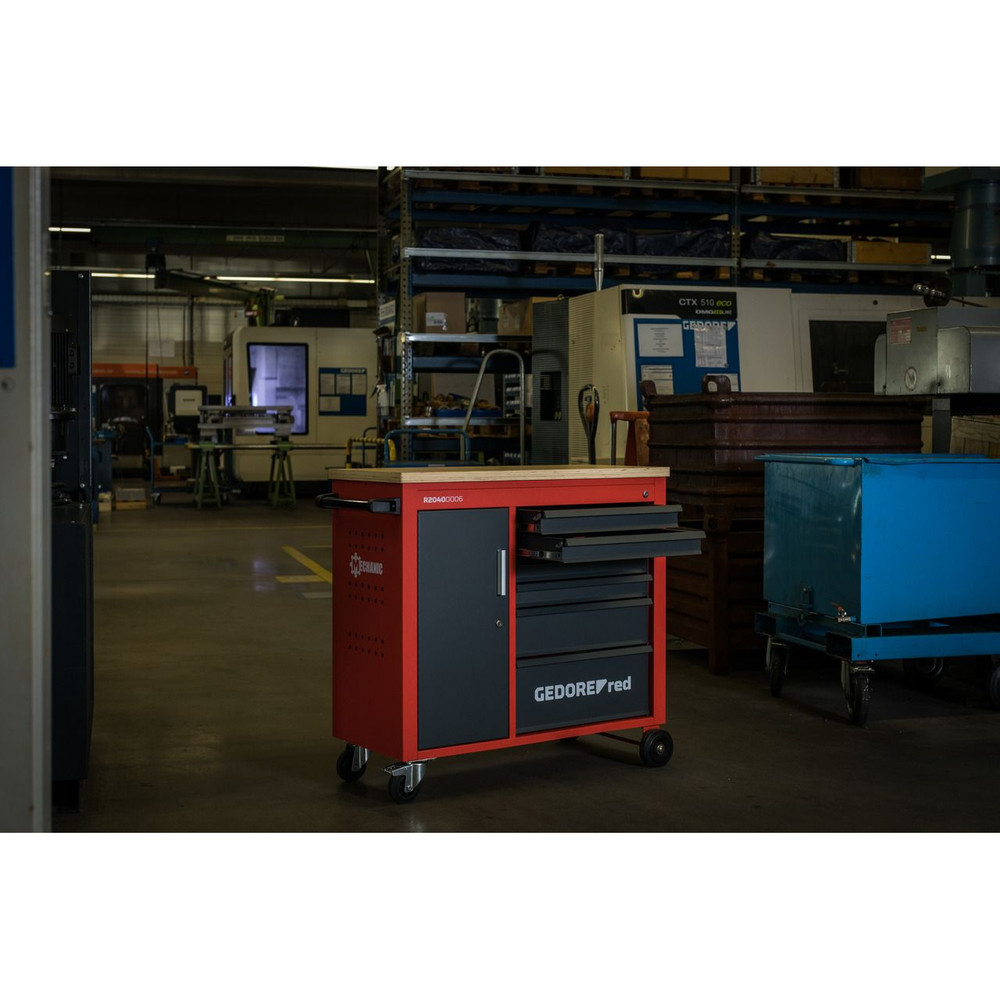 GEDORE red® Werkstattwagen MECHANIC PLUSwagen 6 Schubladen, Holzplatte, leer, R20150006 Produktbild img19 L