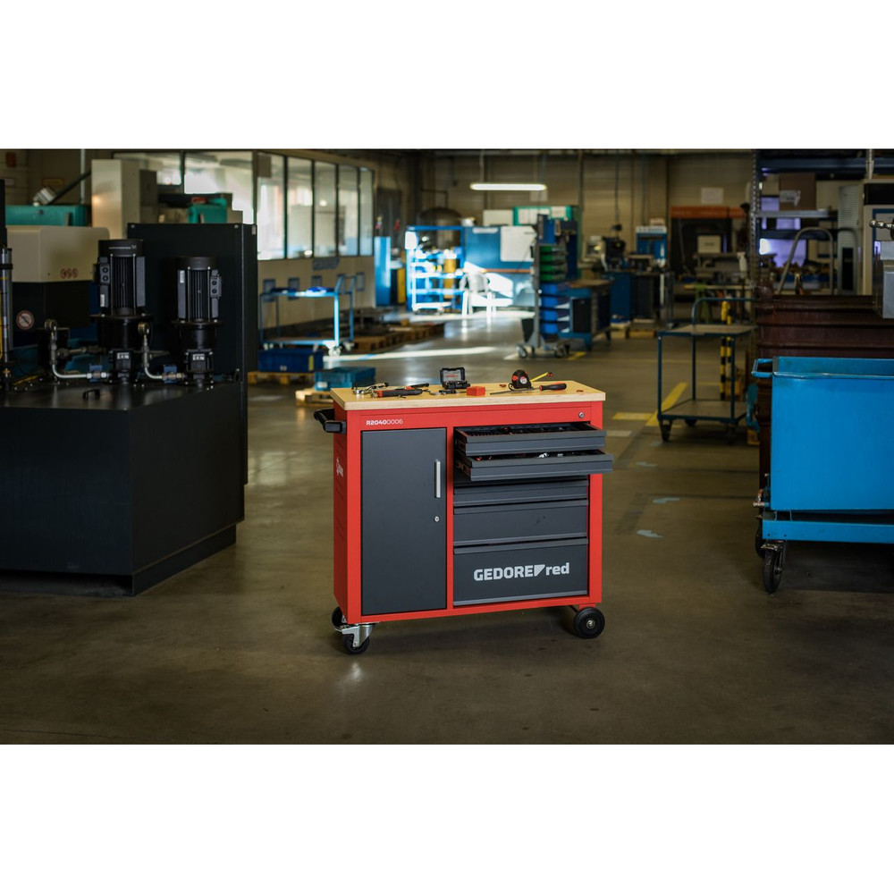 GEDORE red® Werkstattwagen MECHANIC PLUSwagen 6 Schubladen, Holzplatte, leer, R20150006 Produktbild img18 L