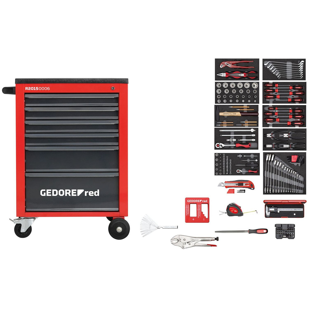 GEDORE red® R21560002 Werkzeugsatz im Werkstattwagen MECHANIC rot 166-teilig Produktbild img1 L