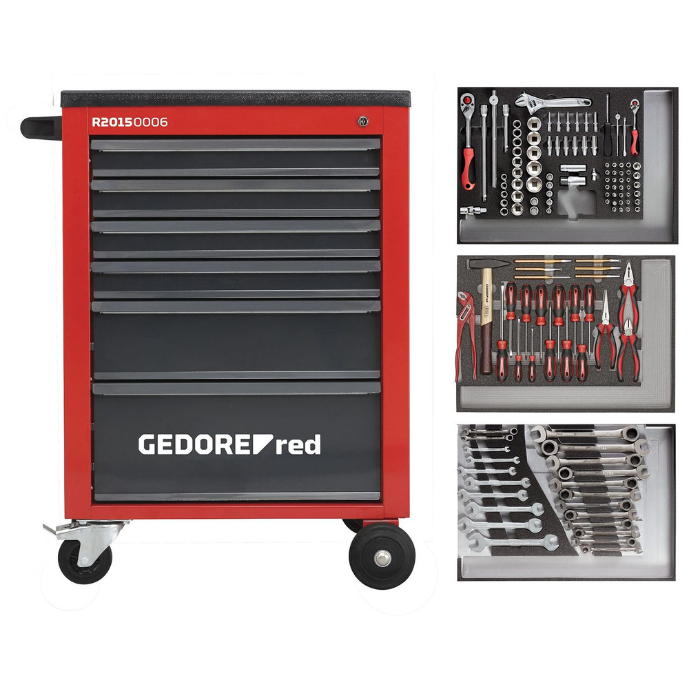GEDORE red® R21560004 Werkzeugsatz im Werkstattwagen MECHANIC rot 129-teilig Produktbild img1 L