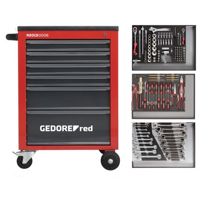 Produktbild von GEDORE red® - R21560004 Werkzeugsatz im Werkstattwagen MECHANIC rot 129-teilig