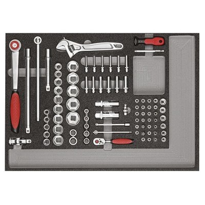 Produktbild von GEDORE - R21560005 Werkzeugsatz im Werkstattwagen MECHANIC schwarz 129-teilig