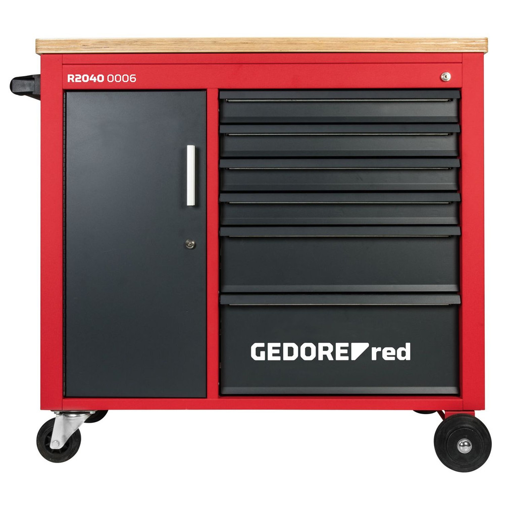 GEDORE red® Werkstattwagen MECHANIC PLUSwagen 6 Schubladen, Holzplatte, leer, R20150006 Produktbild img1 L