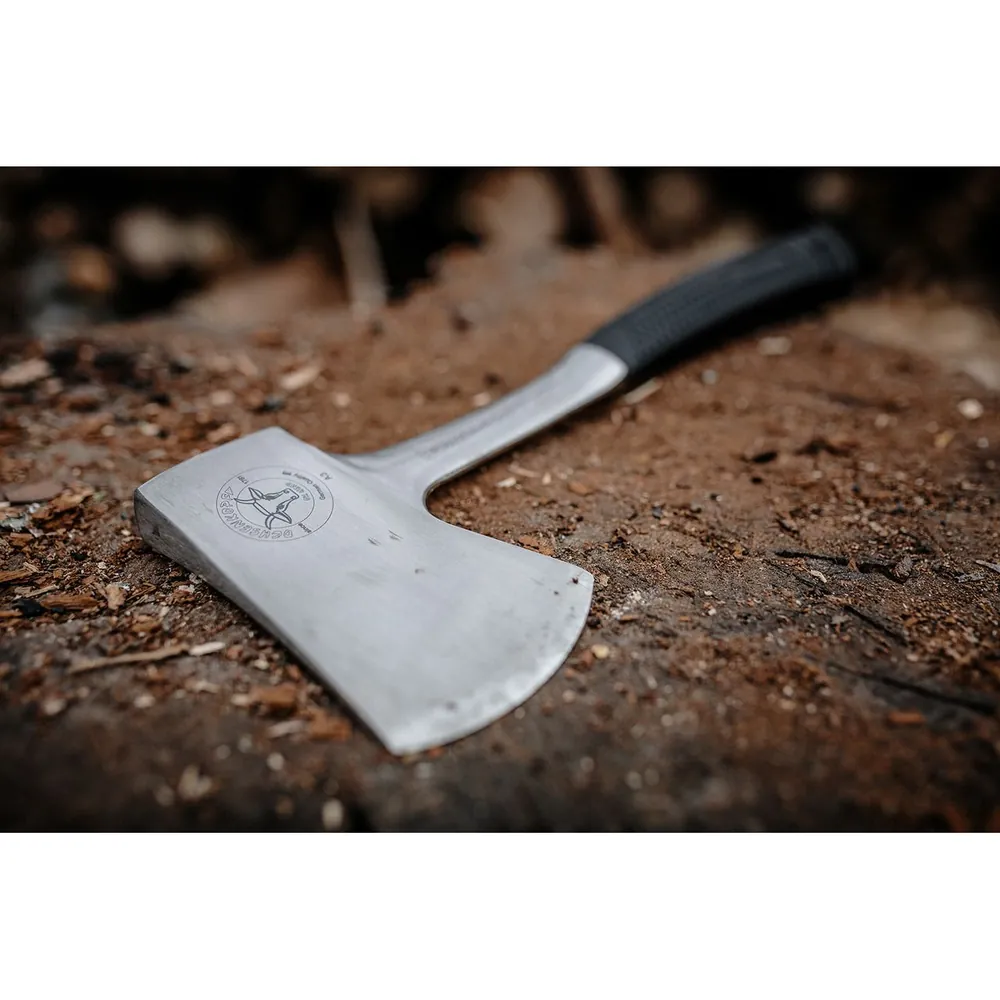 Ochsenkopf Ganzstahlbeil, aus einem Stück geschmiedet, Ledertasche Produktbild img6 L