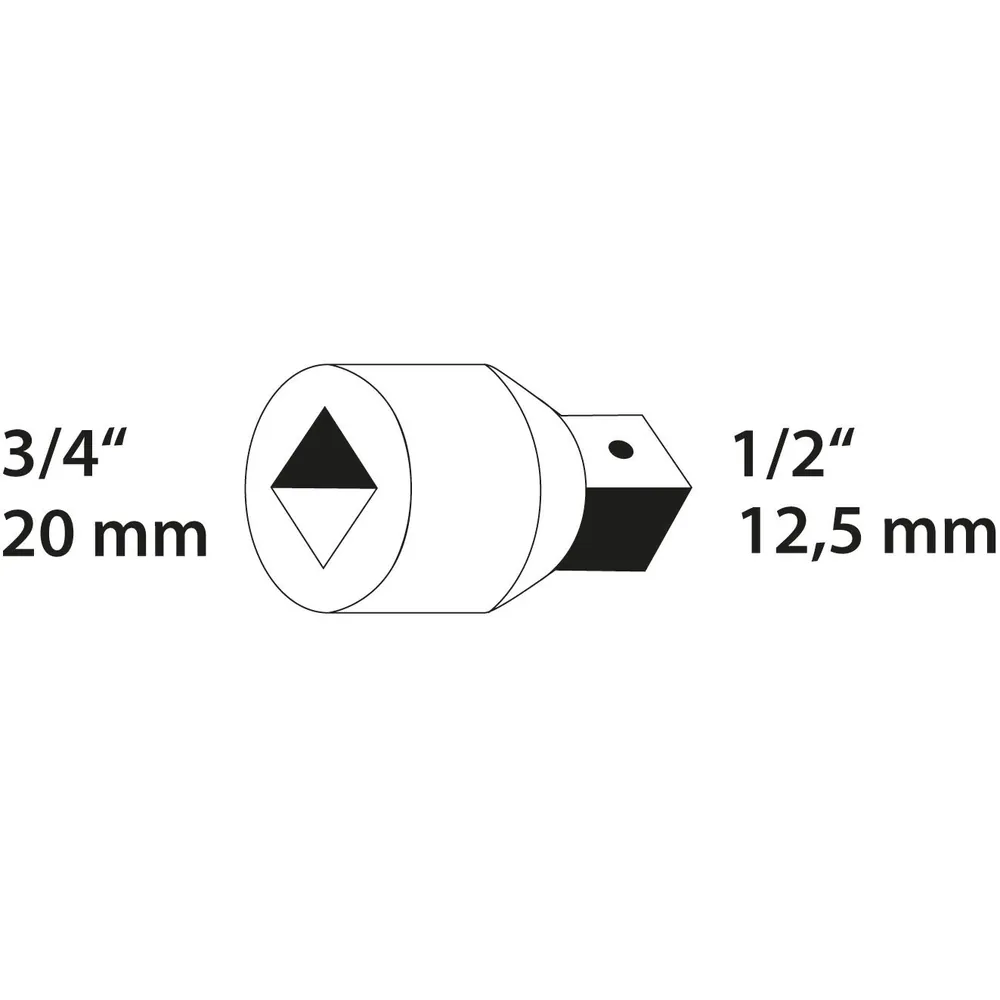 GEDORE Reduzierstück, 3/4" - 1/2", für Steckschlüsseleinsätze, Stiftsicherung, 31CrV3 Produktbild img9 L