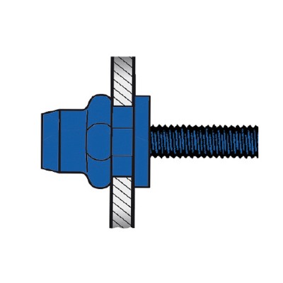 Produktbild von GESIPA® - Blindnietschraube Teilsechskant Stahl Flachrundkopf M 6 x 9 x 15,5