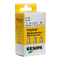 Produktbild von GESIPA® - PolyGrip Blindnietmuttern Mini-Pack Edelstahl A2 M 6 x 9 x 18
