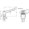 Produktbild von Ganter Norm® - 300.2-30-M5-25-SR Verstellbare Klemmhebel, Zink-Druckguss, Schra