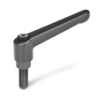 Produktbild von Ganter Norm® - 300-63-M6-16-SZ Verstellbare Klemmhebel, Zink-Druckguss, Schraub