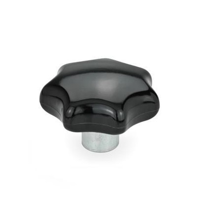 Produktbild von Ganter Norm® - 6336.1-63-M10-E Sterngriffe, Duroplast, mit vorstehendem Stahl-B