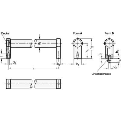 Produktbild von Ganter Norm® - 333.1-30-500-A-SW Rohrgriffe, Aluminium / Zink-Druckguss