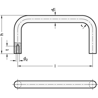 Produktbild von Ganter Norm® - 435-NI-12-125-75-SW Edelstahl-Bügelgriffe, hohe Ausführung
