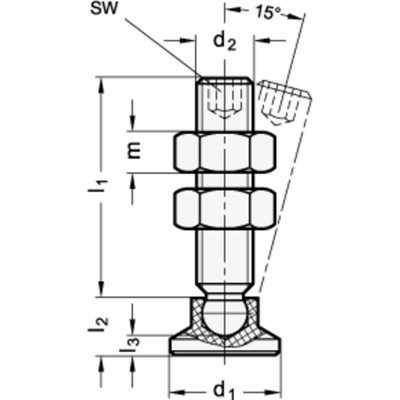 Produktbild von Ganter Norm® - 903-21-M8-20-ST Andrückschrauben mit beweglichem Kunststoff-Druc