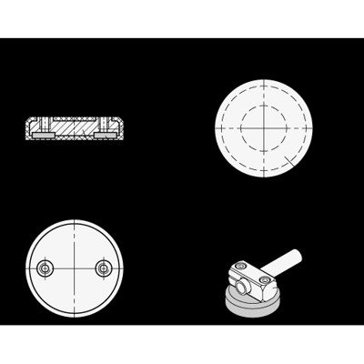 Produktbild von Ganter Norm® - 51.6-ND-57-32-M6 Haltemagnete, mit 2 Innengewinden, mit Gummiumm