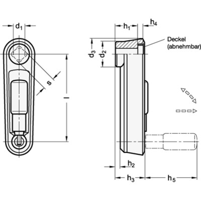 Produktbild von Ganter Norm® - 472.5-125-B14-SR Umleggriff-Handkurbeln, Aluminium, Umlegmechani