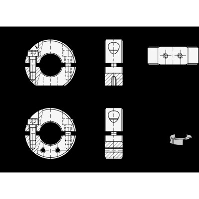 Produktbild von Ganter Norm® - 7072.1-60-B35-NI-A Geteilte Edelstahl-Stellringe, mit Anbau-Gewi