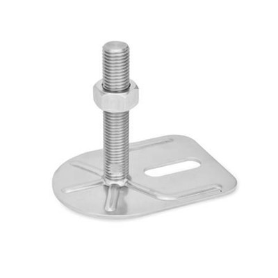 Produktbild von Ganter Norm® - 43-80-M24-200-E0-TK Edelstahl-Stellfüße mit Befestigungslasche,