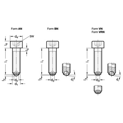 Produktbild von Ganter Norm® - 606-M12-80-BN Kugelspannschrauben, Edelstahl