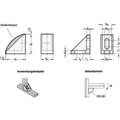 Produktbild von Ganter Norm® - 561-19-40-40-A-2 Befestigungswinkel, Form A, Kunststoff