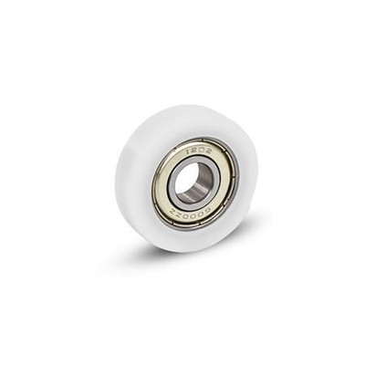 Zylindrische Laufrolle – 22 Mm Durchmesser, 6 Mm Bohrung, Stahl/Kunststoff (POM), Für 0–40 °C