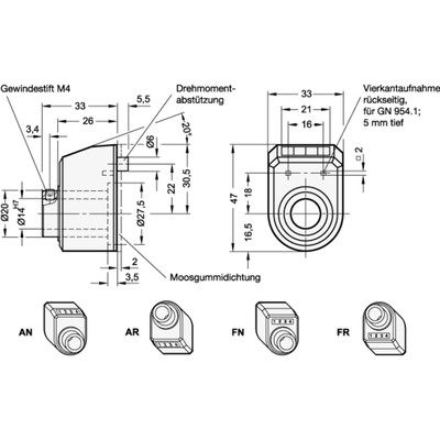 Produktbild von Ganter Norm® - 954-001.5-FN-L-OR Stellungsanzeiger, digital, 4-stellig