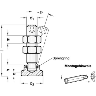 Produktbild von Ganter Norm® - 802-M10-84 Andrückschrauben mit beweglichem Stahl-Druckstück