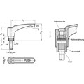 Produktbild von Ganter Norm® - 604.2-63-M8-20-SG Sicherheits-Klemmhebel, Kunststoff, Schraube S