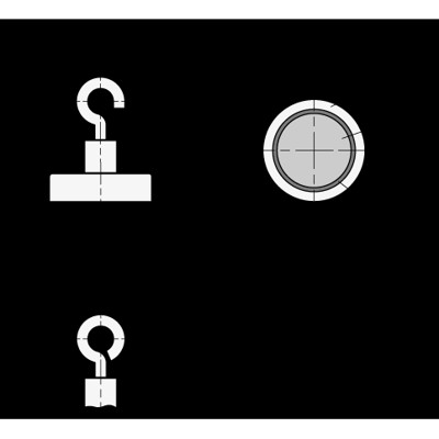 Produktbild von Ganter Norm® - 50.6-HF-47-A Haltemagnete mit Haken / mit Ringöse