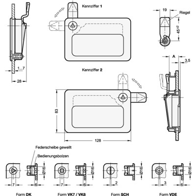 Produktbild von Ganter Norm® - 115.10-VK7-6-2-SR Verriegelungen mit Griffschale
