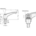 Produktbild von Ganter Norm® - 602.1-78-M10-50-SR Verstellbare Klemmhebel, Zink-Druckguss, Schr