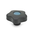 Produktbild von Ganter Norm® - 5337.2-63-M8-E-DBL Sterngriffe mit farbigen Abdeckkappen, Kunsts