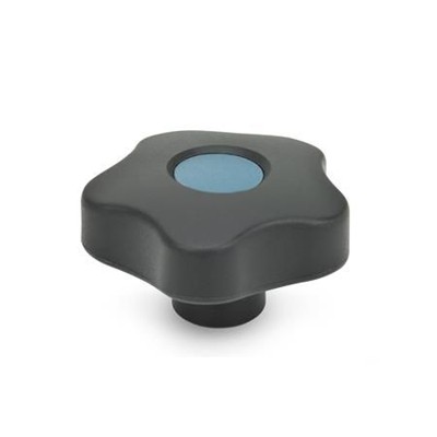 Produktbild von Ganter Norm® - 5337.2-63-M8-E-DBL Sterngriffe mit farbigen Abdeckkappen, Kunsts