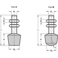 Produktbild von Ganter Norm® - 708.1-M10-97-B-ST Andrückschrauben mit Gummi-Druckstück, Stahl