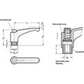 Produktbild von Ganter Norm® - 603-44-M6-DRT Verstellbare Klemmhebel, Kunststoff, Buchse Messin