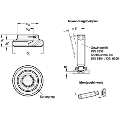 Produktbild von Ganter Norm® - 6311-25-S Druckstücke, Stahl