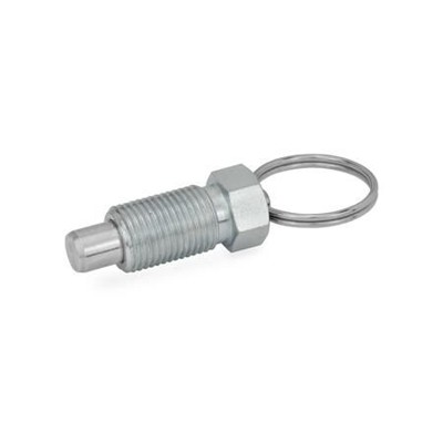 Produktbild von Ganter Norm® - 717-4-M8X1-A-ST Rastbolzen, Stahl, mit Zugring / Zugöse, ohne Ra