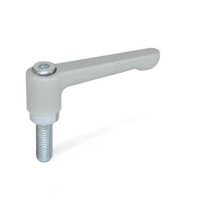 Produktbild von Ganter Norm® - 302.2-45-M6-16-SR Flache verstellbare Klemmhebel, Zink-Druckguss