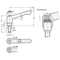 Produktbild von Ganter Norm® - 300.5-78-M10-63-IS Verstellbare Edelstahl-Klemmhebel, mit Schrau