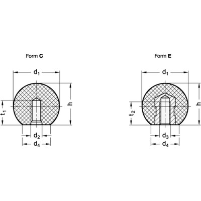 Produktbild von Ganter Norm® - 319-KT-32-M10-E Kugelknöpfe Kunststoff