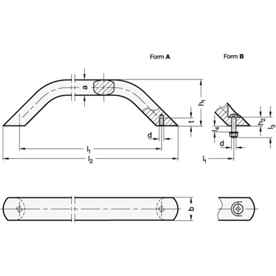 Produktbild von Ganter Norm® - 428-AL-36-300-A-SW Maschinengriffe, Aluminium