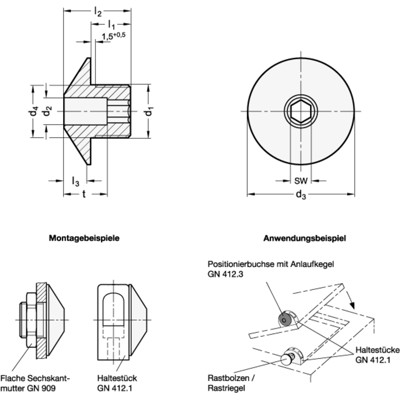 Produktbild von Ganter Norm® - 412.3-M12X1,5-B6,2 Positionierbuchsen mit Anlaufkegel