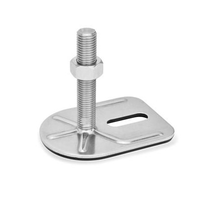 Produktbild von Ganter Norm® - 43-80-M24-200-E3-TK Edelstahl-Stellfüße mit Befestigungslasche,