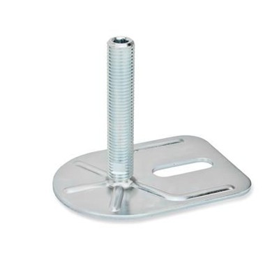 Produktbild von Ganter Norm® - 42-80-M20-100-E0-U Stellfüße mit Befestigungslasche, Stahl, verz